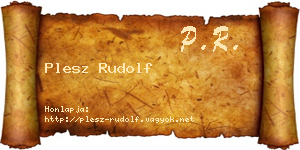 Plesz Rudolf névjegykártya